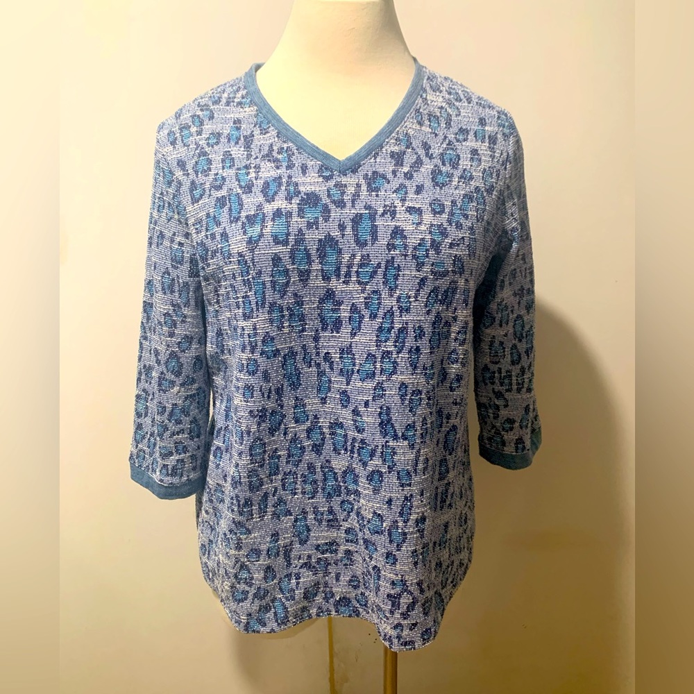 Chicos blue cheetah top